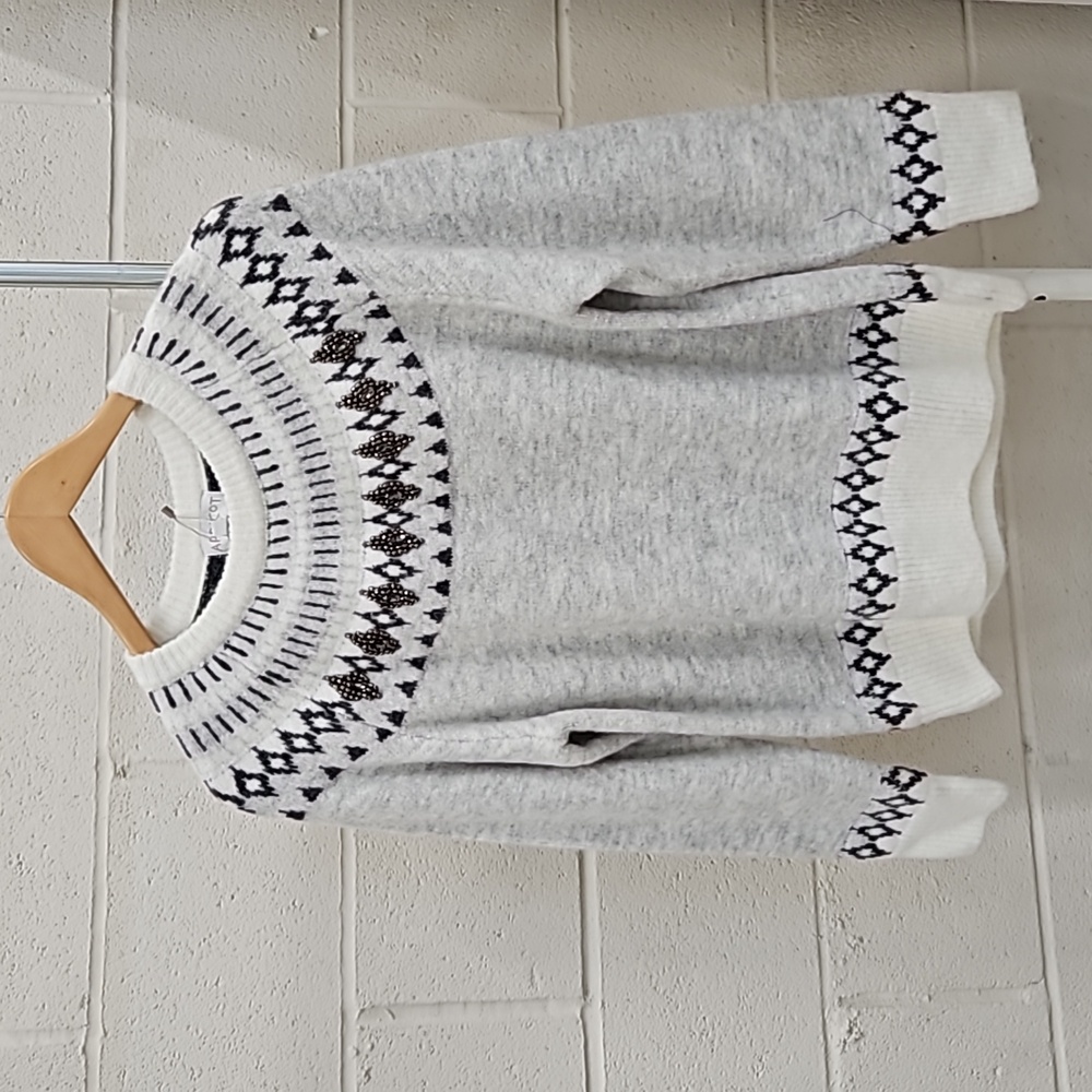 Fair isle sweater with beaded detail